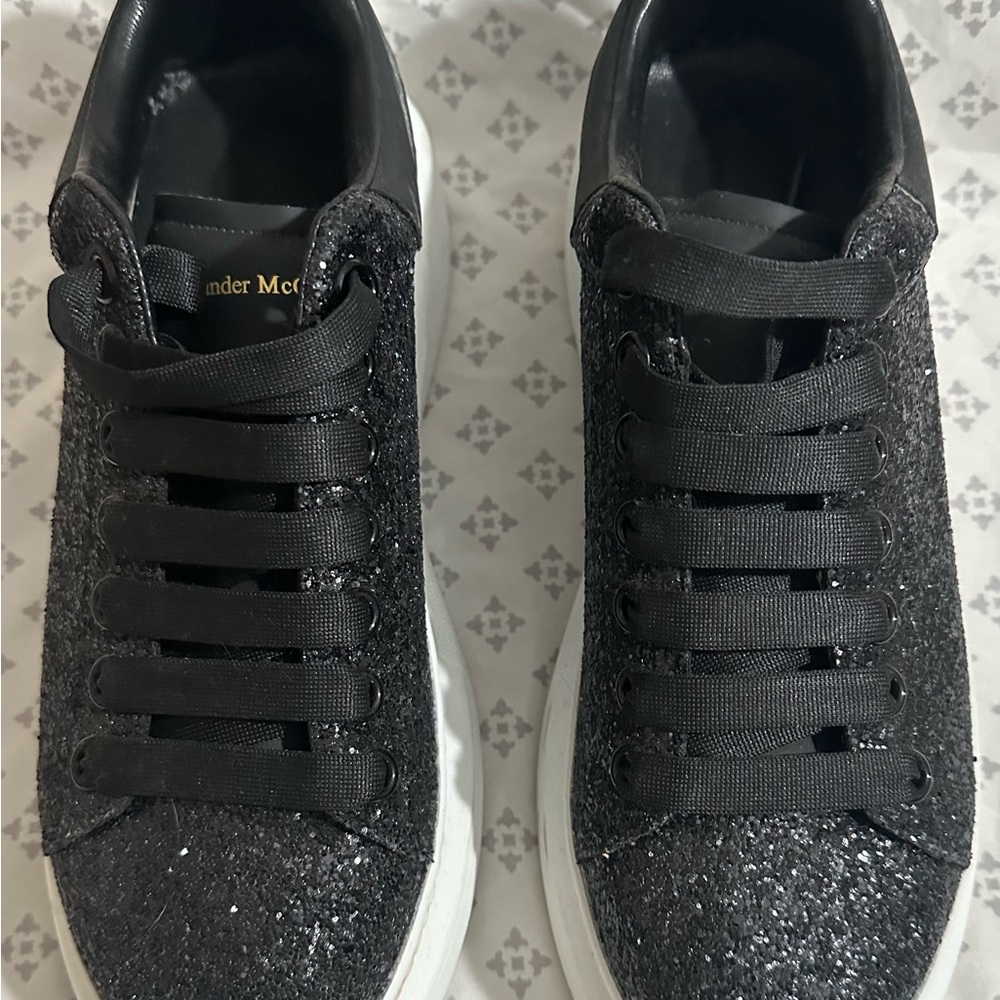 Alexander McQueen Black Sparkle Sneakers